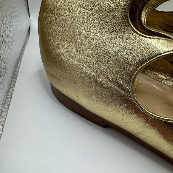 Christian Louboutin Sparty Flat Nappa Laminata Light Gold Gladiator Sandals 40 - Picture 8 of 14